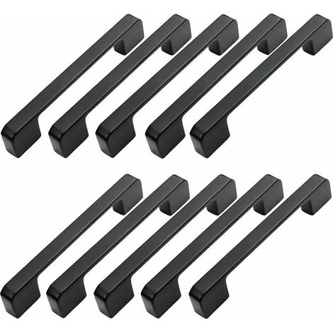 10pcs Poignée Meuble Entraxe 160mm-Poignée Porte Cuisine Noire Poignee Barre Meuble Poignee De Cuisine Noire 160mm