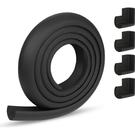 BRAVIX Protection Mousse Sécurité, 2 Mètres Protection des Bords de Meubles et 4 Protecteurs d’Angles