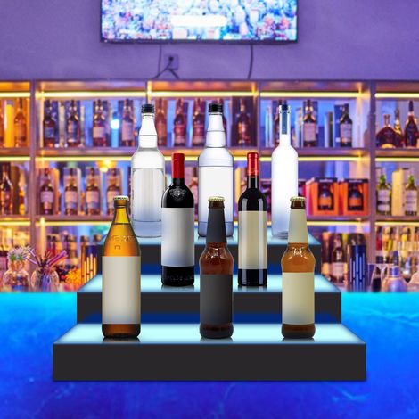 16-inch LED Lighted Liquor Bottle Display Shelf Bottle Display Shelf Home Pub (1/5)