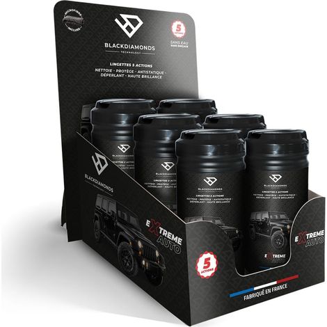PACK PRESENTOIR DE COMPTOIR + 12 POTS DE 80 LINGETTES BLACK DIAMONDS