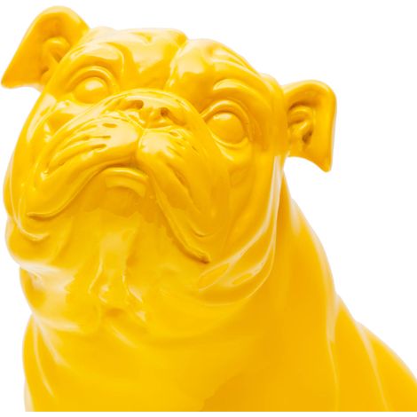 Dekorative Hundfigur Bulldogge Kuatéh aus Polyresin 29x16x28 cm Gelb
