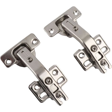 Bisagras de 135° (paquete de 2) para puertas de armarios de esquina – Acero niquelado de funcionamiento suave (1/5)