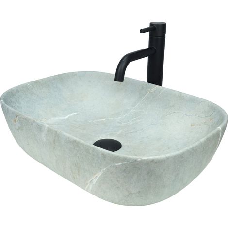 GTM Design Aufsatzwaschbecken 46 cm – Matt Modernes Waschbecken ohne Hahnloch – Elegantes Aufsatzwaschbecken Oval für Badezimmer und Gäste WC – nur Bad Waschbecken (1/5)