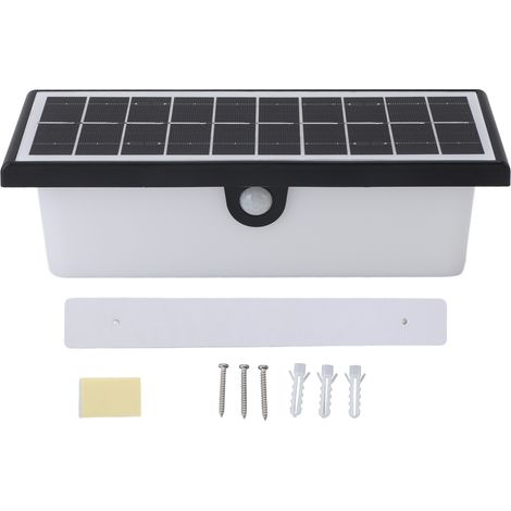 Ortviai Applique murale solaire IP65 avec capteur de mouvement, 3 modes d'éclairage pour jardin, garage, porche et cour (1/5)
