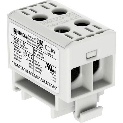 Ouneva Group VC05-0153 Verteilerblock Schrauben Grau 1 St.