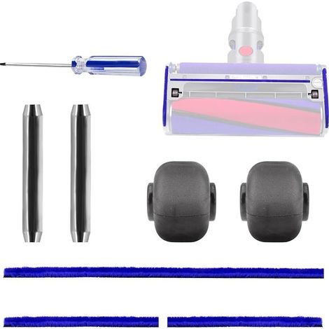 Bandes en Peluche Douce + essieux + Roues+ Tournevis pour aspirateur pour Dyson V6 V7 V8 V10 V11 Tête de Nettoyage à Rouleau Souple (1/5)