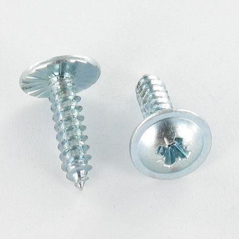 Vis tôle tête cylindrique bombée large Pozi 2.9X6.5 Cranté Acier zingué-10 pièces