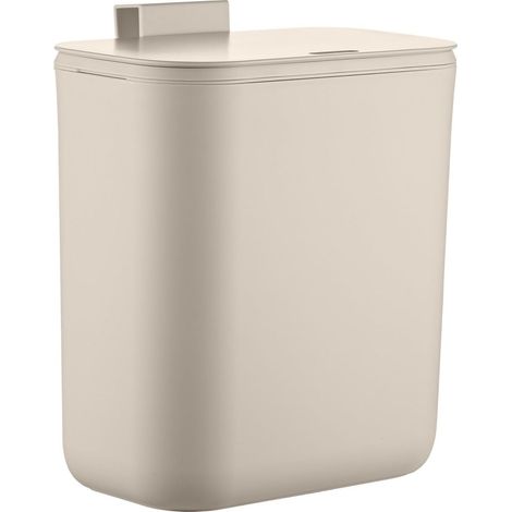 Poubelle de Cuisine, 9 L, Poubelle Suspendue pour déchets organiques et résiduels, Plastique, Beige (1/5)