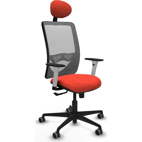 Silla de oficina piqueras y crespo Zulema blanco respaldo fijo reposacabezas ajustable (1/2)