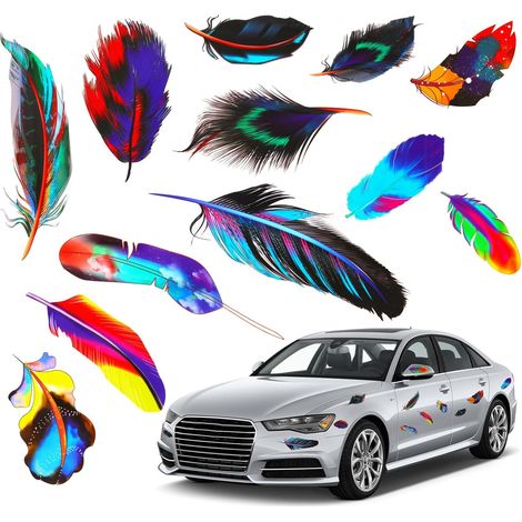 Autocollants de voiture à plumes, autocollants auto cool, autocollant en vinyle imperméable pour capot, autocollant pour vitre de voiture, graphismes auto, décoration de carrosserie, portières latéral