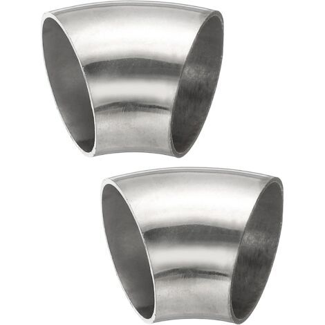 2pcs Coude À 45 Degrés Mandrin, 76mm OD Acier D'échappement Raccord De Tuyauterie 304 Inoxydable pour Exhaust Pipe Stair Handrail HVAC - 35mm (1/5)