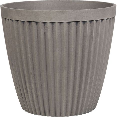 Maceta de mezcla de piedra gris pardo 44 cm Poka (1/5)