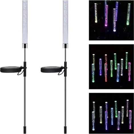 Solar Lights - Acrylic Bubble Garden Stake Lights - Color Changing - Outdoor Pathway Patio Backyard Decoration - 2 Pieces (1/4)