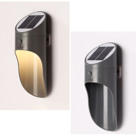Solar-LED-Wandleuchte mit Induktionssensor für den Außenbereich, Schwarz – Warmweiß (1/4)