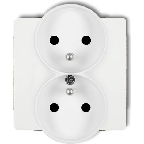 Deco Doppelsteckdose mit/ohne 2x2P+Z weiß dgpr-2zp