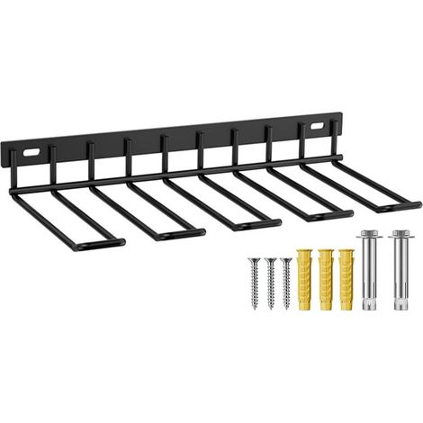 Estante de herramientas de pared de 4 ranuras y 1 nivel para guardar taladros inalámbricos y herramientas eléctricas, organizador para garaje/taller. (1/5)