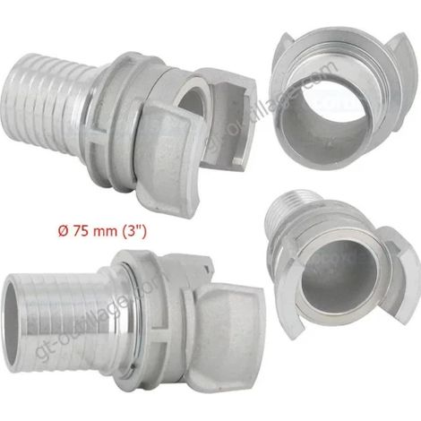 Kit raccords pompier pour motopompe Robin 75 mm (1/3)