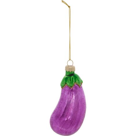 Auberginefarbene Tannenbaum-Hängedekoration aus violettem Glas, 9 cm - Feeric lights & christmas (1/2)