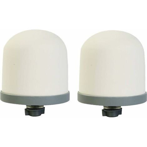 Huining Lot de 2 filtres en céramique de rechange pour systèmes d'eau, filtre en céramique en forme de dôme Blanc (1/4)