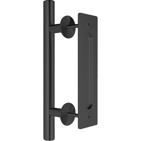 30cm/12-inch Black Barn Door Handle - Black Sliding Barn Door Handle, Flush Mount Door Handle (1/5)