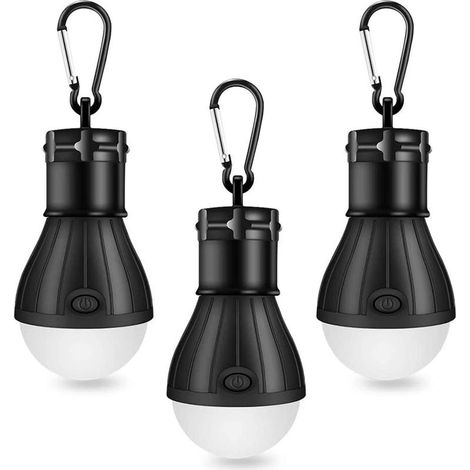 Lamp of camping LED, lamp of camping LED COB ultra-bright of 150 lumens, lamp of camping portable, ideal for the camping, the activities of full air, the fishing, the chasse(set of 3) black (1/5)