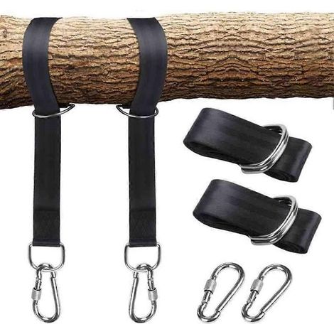 Sangle de balançoire de 50 cm, sangles de suspension robustes, kit de suspension avec 2 mousquetons à anneau en D, pour le camping, pat (1/5)