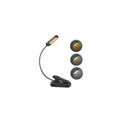 Lampe de Lecture 9 LED Liseuse Lampe Clip Rechargeable USB 9 Modes de Luminosité et 3 Température de Couleur, 360°Cou Flexible Lampe Pince pour Lit, Livre, Veilleuse pour Nuit et Lampe de Chevet ,Lamp