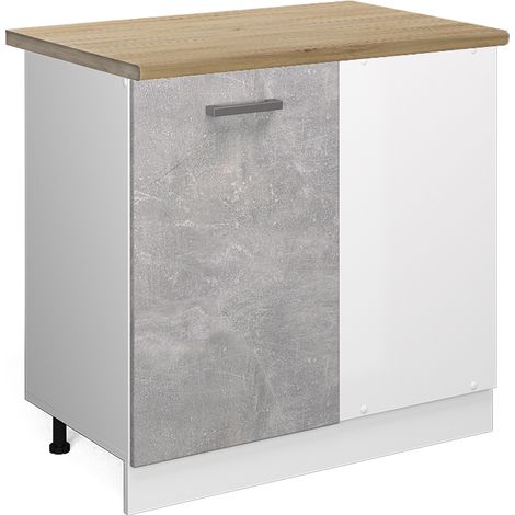 Mobile ad angolo cucina R-Line, Calcestruzzo, 86 cm , PL Rovere, Vicco