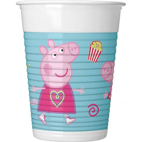 Bicchieri di plastica di Peppa Pig, 200 ml, 8 pezzi. (1/2)