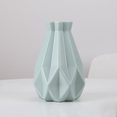 Modern Design Vase - Unbreakable Plastic Vase - Blue - 11x6.8x20.5 cm