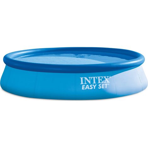 Intex 26166NP – Piscina Fuori Terra Easy Set Rotonda, Pompa Filtro 3785 L/h, Scaletta, Telo Base e Copertura, 12430 L, PVC, Azzurro, 457x107 cm (1/5)