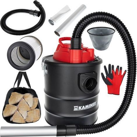 Aspirateur à cendres 1200W – Cuve 15L en acier étanche – Double filtre HEPA et tissu – Souffleur pour nettoyage cheminée et barbecue – Kaminer