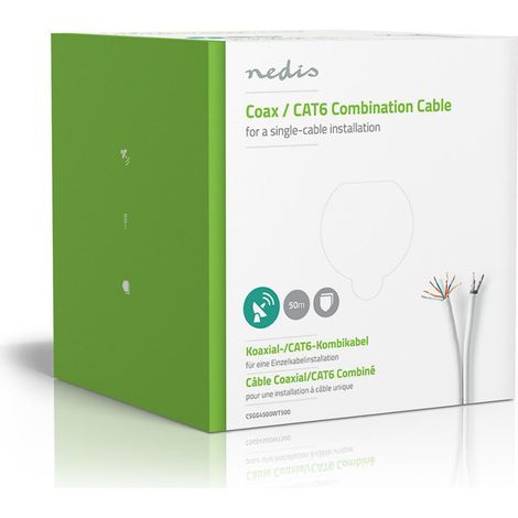 Iec coax cat6 combi cable on reel rg58 75 ohm double shielded eca 500 m round white gift box (1/3)