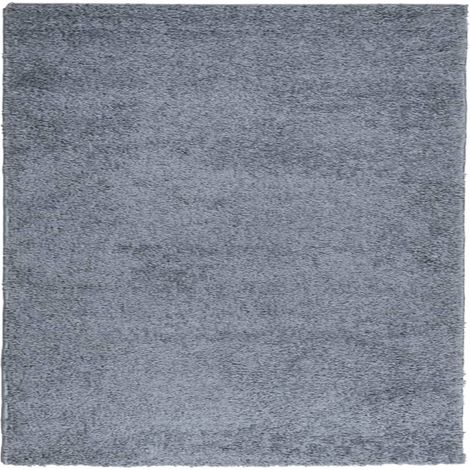 Tapis shaggy moderne à poils longs bleu 120x120 cm - COMFORTXL (1/5)