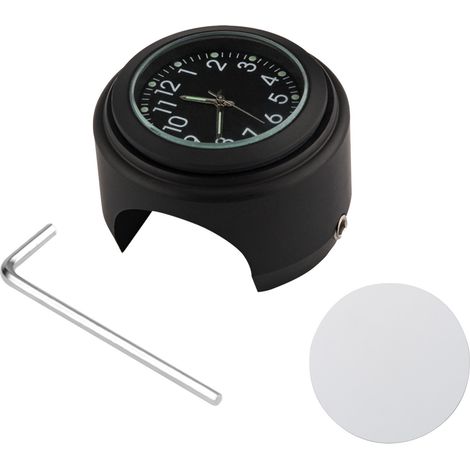 Compteur de guidon de moto universel, horloge de vélo, remplacement étanche pour motos, vélos, guidon de 22 mm à 25,4 mm, 7/8 '' - 1 '', cadran à coque noire (1/5)