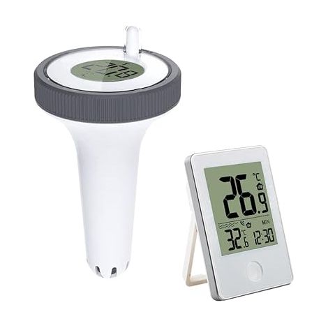 Thermomètre numérique flottant sans fil pour piscine avec récepteur, en forme de poisson, pour mesurer la température de l'eau des piscines et des spas-AquaForge (1/5)