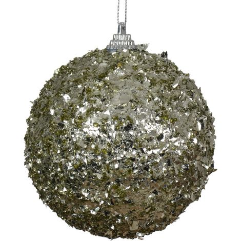 pallina di natale con Paillettes Verde 10cm
