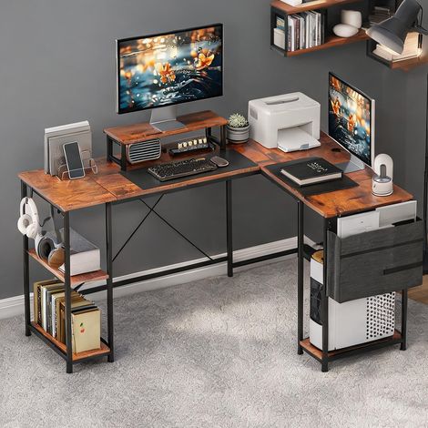 Bureau en panneau de particules acier 168 x 120 x 90 cm (1/5)