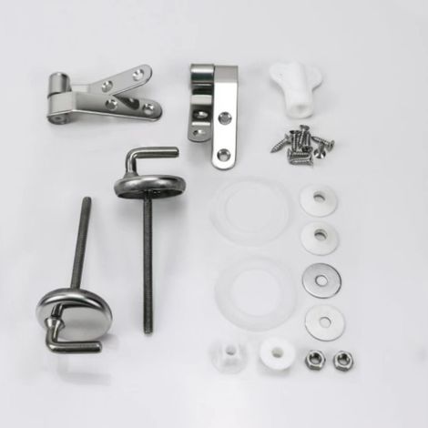 Fijaciones para bisagras de asiento de inodoro, bisagra de asiento de inodoro, kit de repuestos para asiento de inodoro, accesorios de inodoro, plata (1/5)