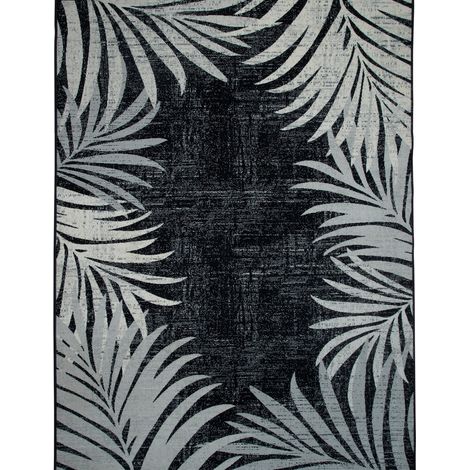 SOFT LEAVES - Tapis moderne noir 120x160