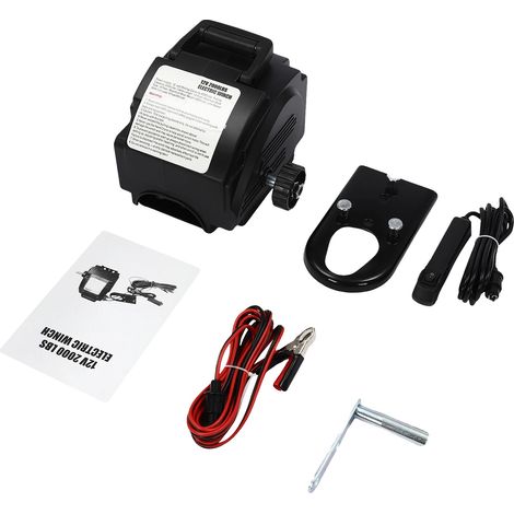 Cabrestante eléctrico, 12 V, con doble control, color negro. (1/2)