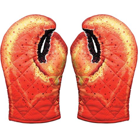 Lobster Claw Oven Mitts, One Size, Red (1/4)