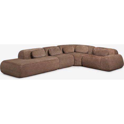 Sofá modular rinconera de 4 piezas con diván izquierdo en chenilla envasado al vacío Merida SKLUM       