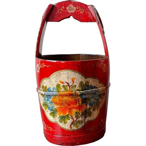 Cubo de madera rojo 34x34x55 (1/5)