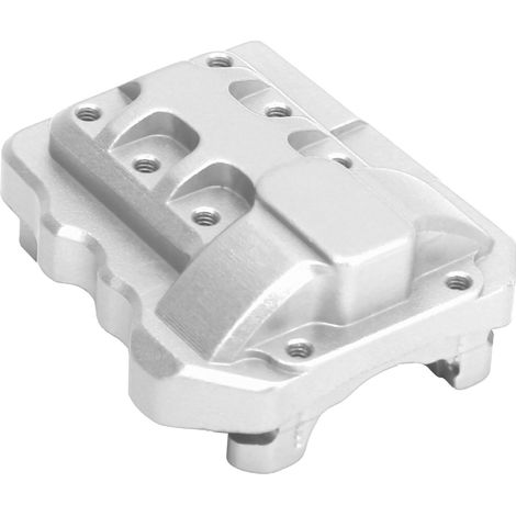 Couvercles de différentiel avant et arrière en alliage d'aluminium, accessoires pour voiture télécommandée RC, argent (1/5)