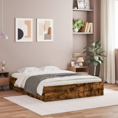 Bettgestell mit Schubladen Räuchereiche 140x200cm Holzwerkstoff (1/5)