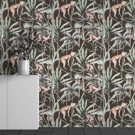Papier peint panoramique Enfants - Motif Singes - 130 cm x 81 cm (1/3)