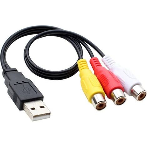Câble USB vers RCA, câble RCA, prise USB 2.0 vers 3 prises RCA, interface AV, 150 cm (1/3)