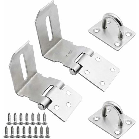 Cadenas de sécurité pour portails et armoires, cadenas perpendiculaire d'environ 2 mm d'épaisseur, verrou de porte facile à installer et doté de plusieurs points de fixation. (1/5)