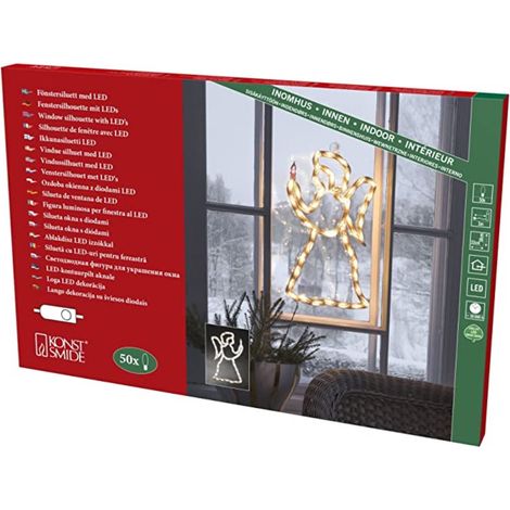 KONSTSMIDE 2173-010, LED Fenstersilhouette, "Engel", 50 warmweiß (1/4)